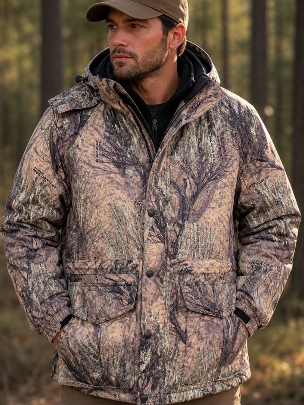 Cabela’s Men’s Camo Seclusion 3D Open Plus Dry Hunting Coat Parka L